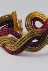 Armreif breit gold/weiß
