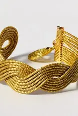 Armreif breit gold/weiß