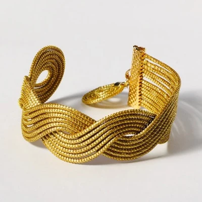 Armreif breit gold/weiß