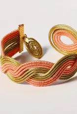 Armreif breit gold/weiß