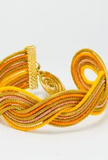 Armreif breit gold/weiß