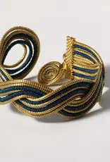 Armreif breit gold/weiß