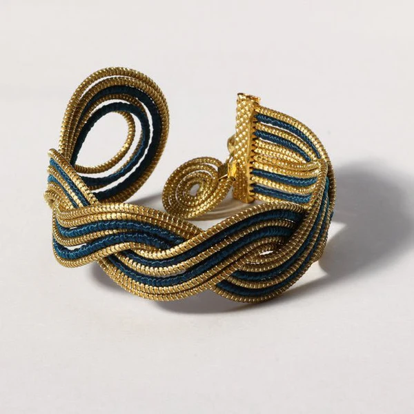 Armreif breit gold/weiß