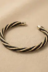 Armreif gedreht schwarz/gold