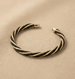 Armreif gedreht schwarz/gold