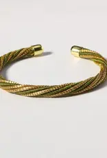 Armreif gedreht schwarz/gold