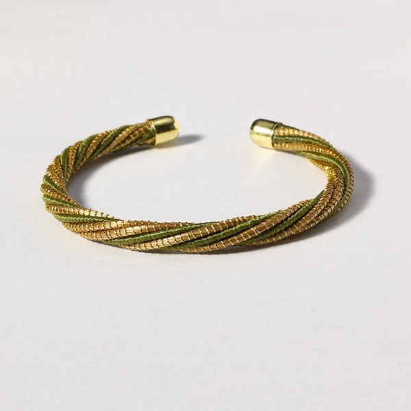 Armreif gedreht schwarz/gold