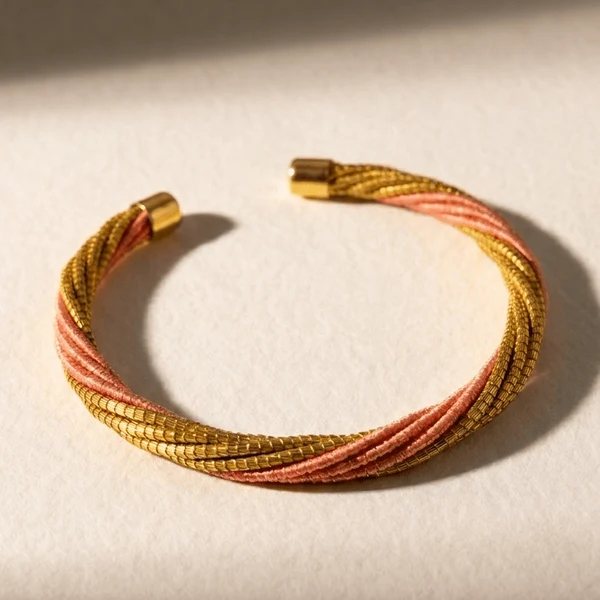 Armreif gedreht schwarz/gold