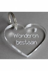 Sleutelhanger hartje "Wonderen bestaan"