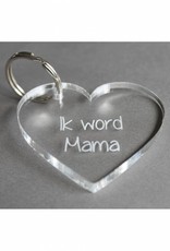 Sleutelhanger hartje "Ik word Mama"