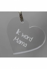 Sleutelhanger hartje "Ik word Mama"