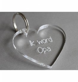 Sleutelhanger hartje "Ik word Opa"