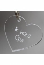 Sleutelhanger hartje "Ik word Opa"