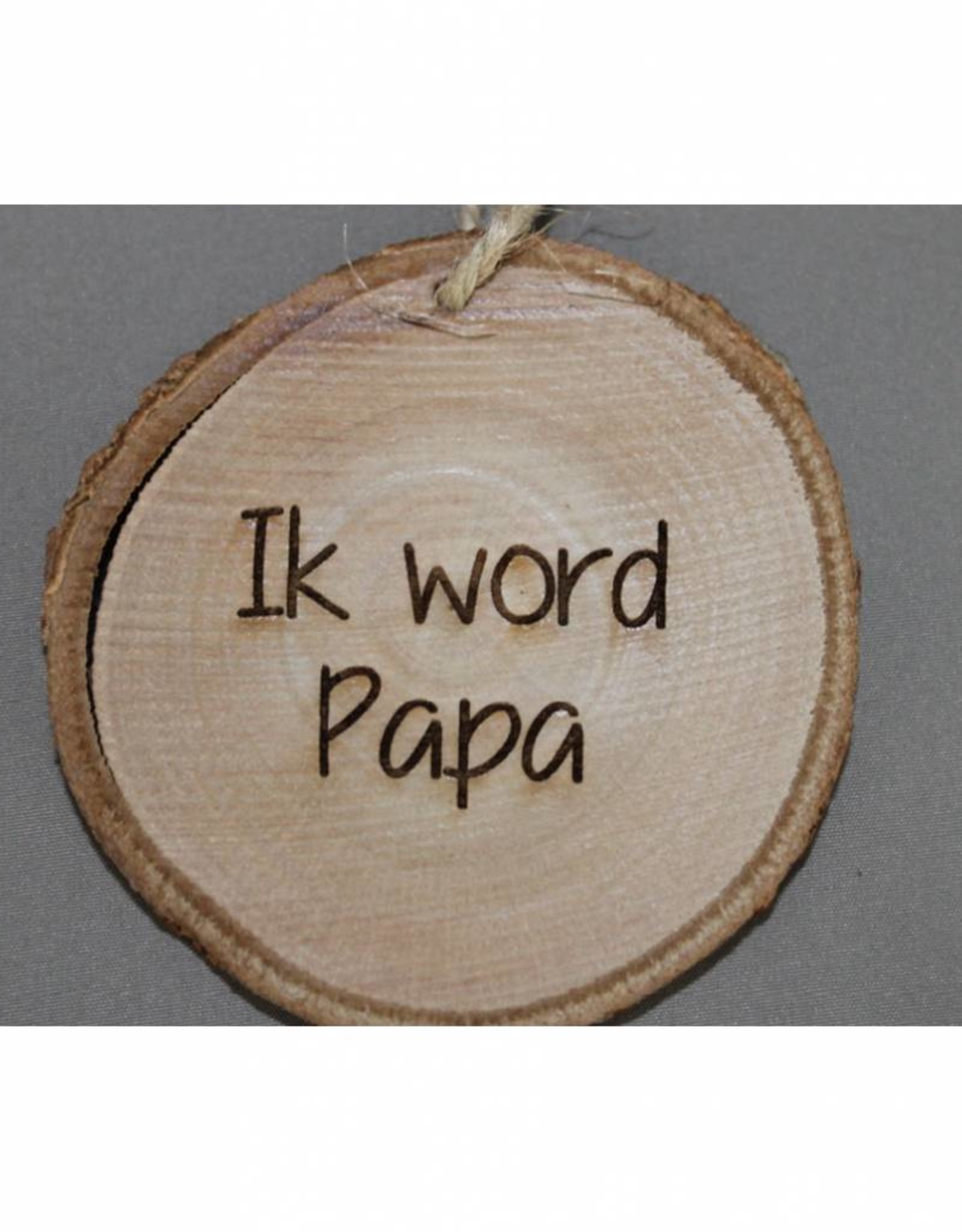 Houten cadeau-label - "Ik word papa"