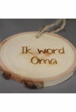 Houten cadeau-label - "Ik word oma"