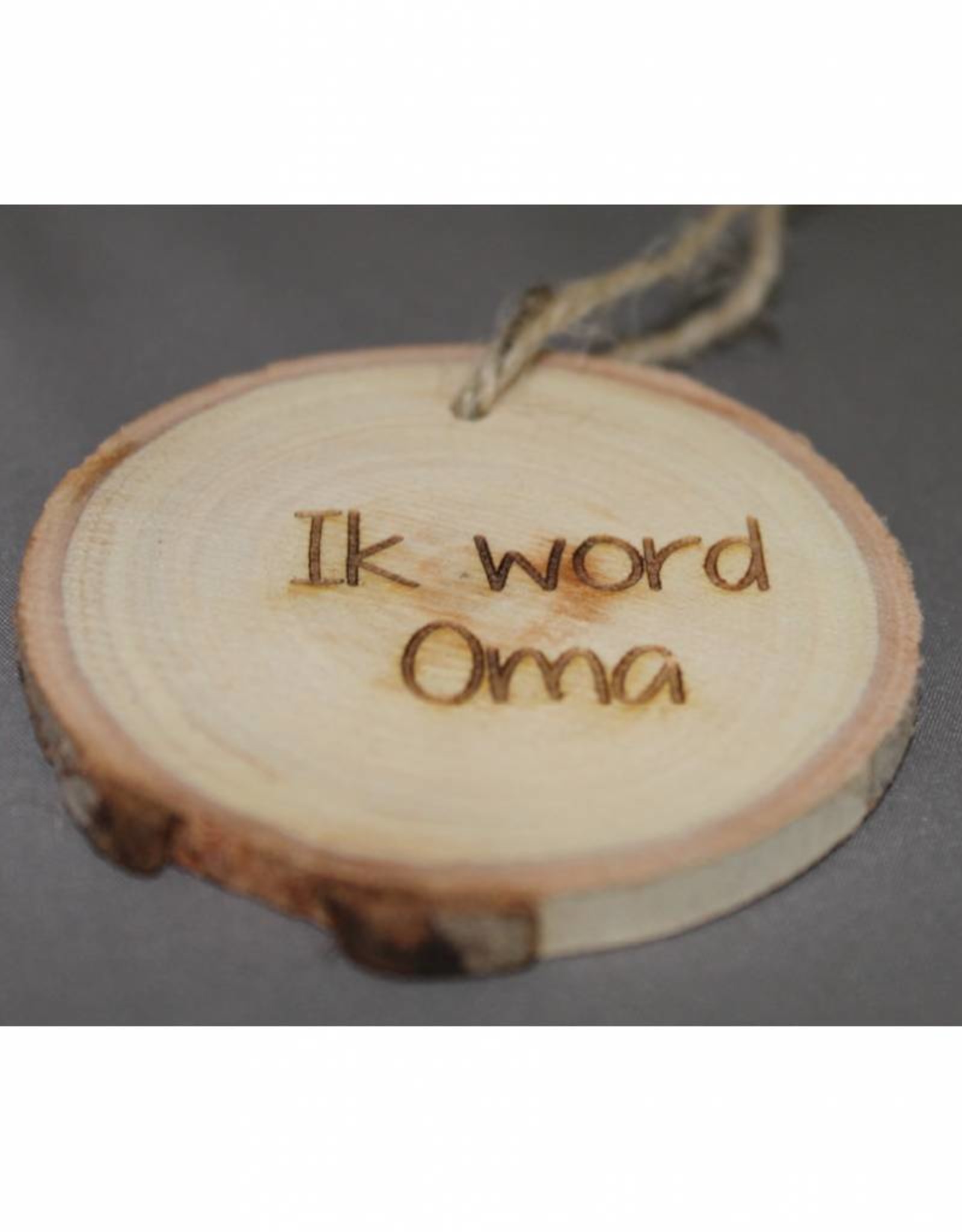 Houten cadeau-label - "Ik word oma"