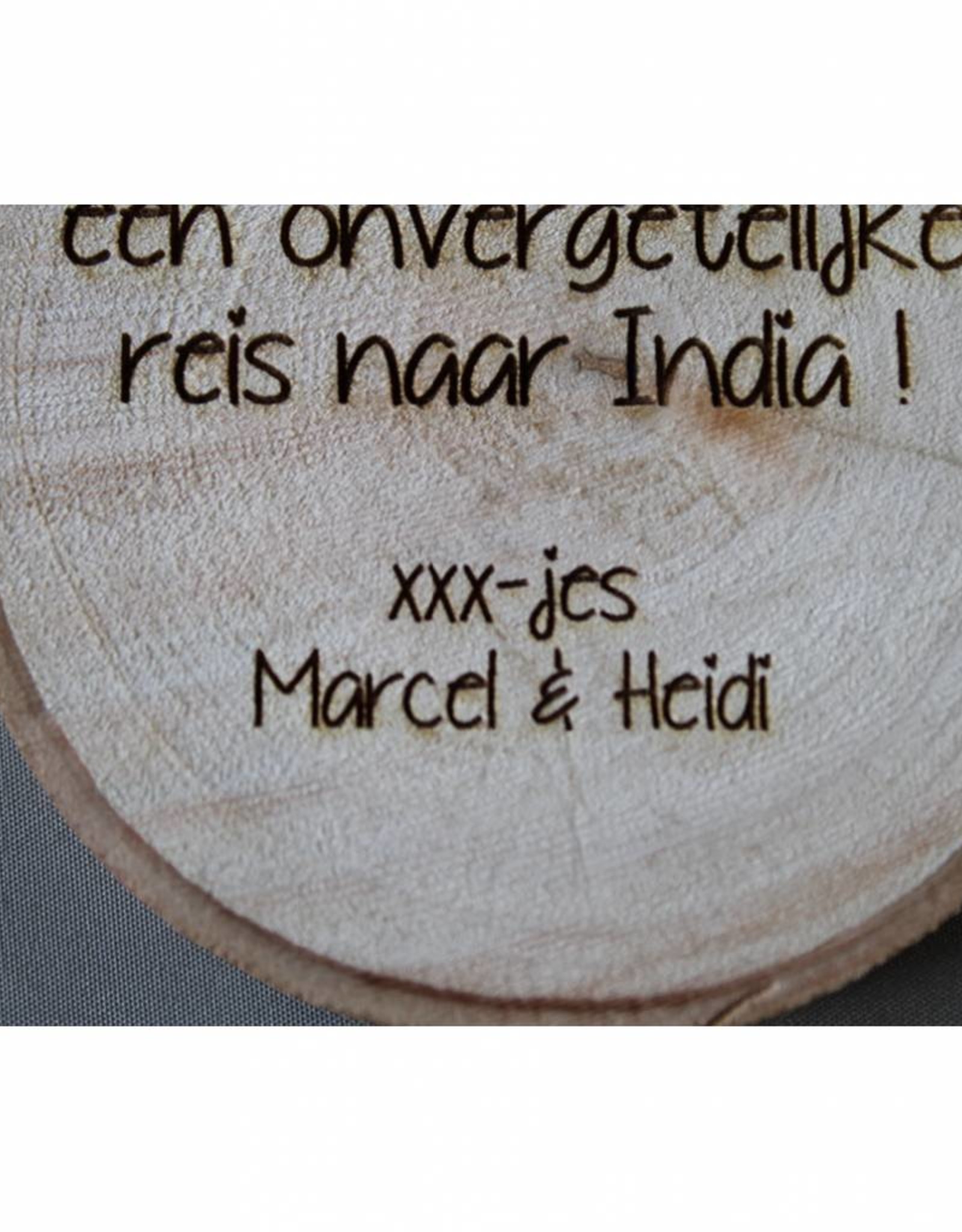 Houten cadeau-label - met uw tekst