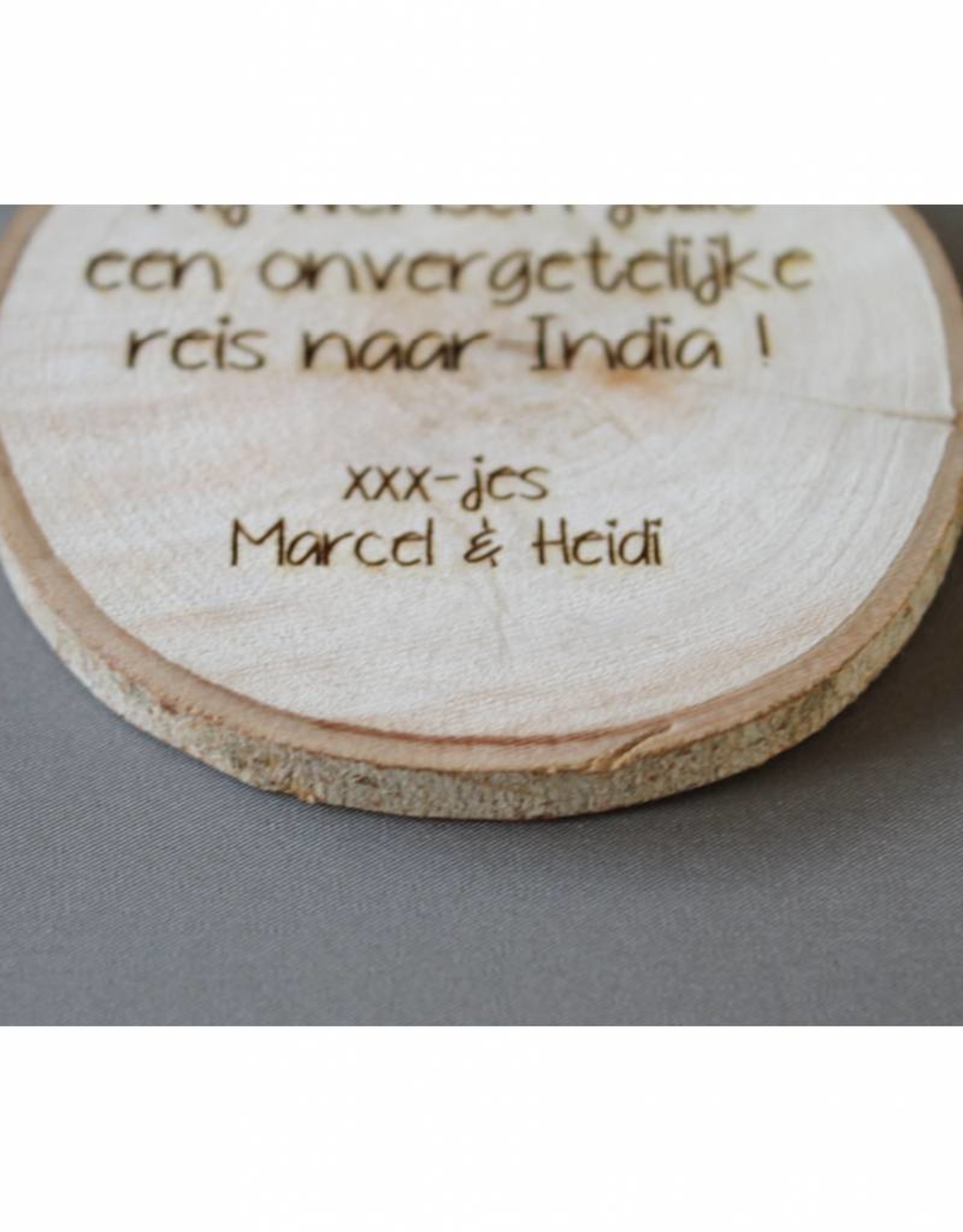 Houten cadeau-label - met uw tekst