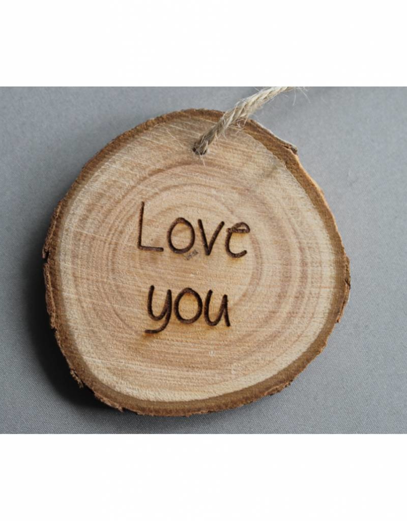 Houten cadeau-label - "Love you"