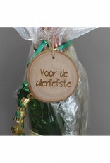 Houten cadeau-label - "Voor de allerliefste"