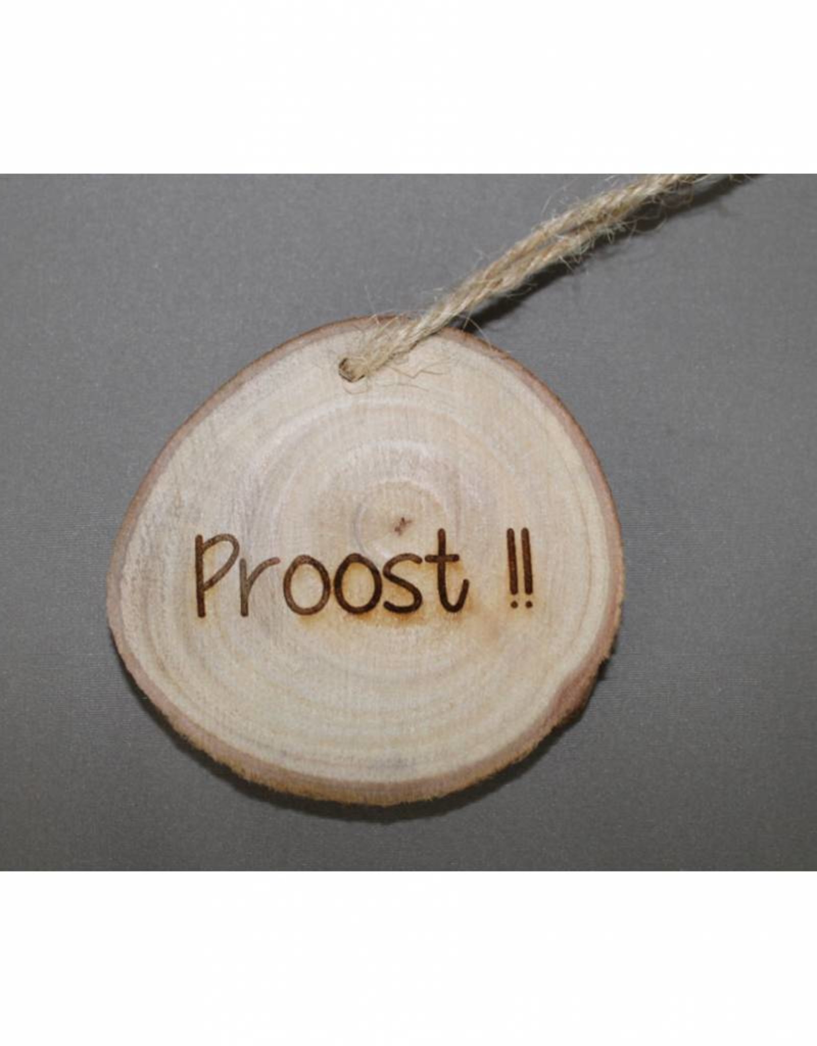 Houten cadeau-label - "Proost"
