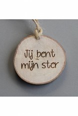 Houten cadeau-label - "Jij bent mijn ster"