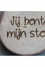 Houten cadeau-label - "Jij bent mijn ster"