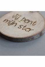 Houten cadeau-label - "Jij bent mijn ster"