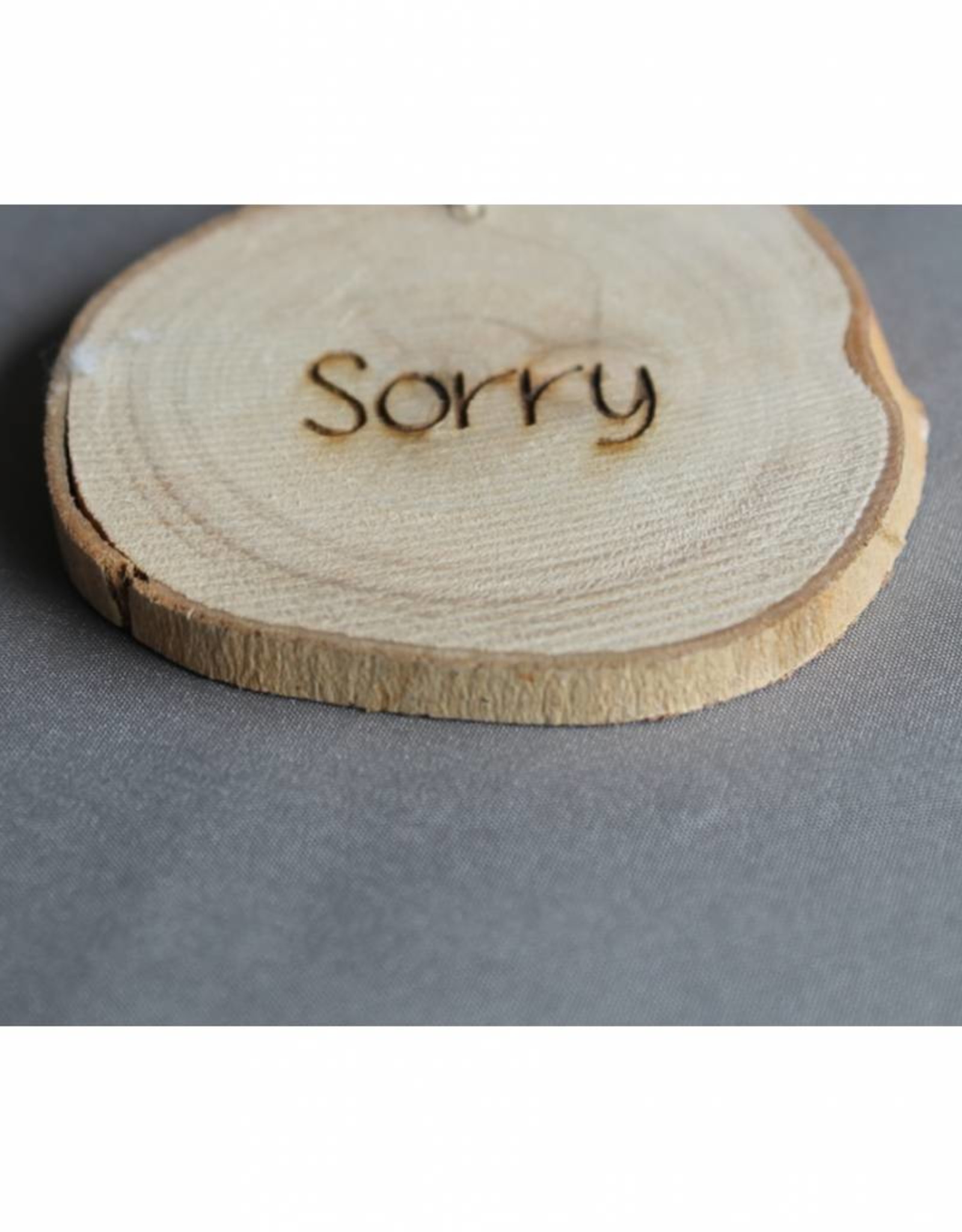 Houten cadeaulabel &quot;Sorry&quot; Mijn Rouw