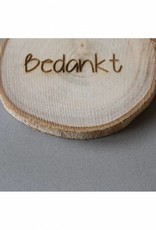 Houten cadeau-label - "Bedankt"