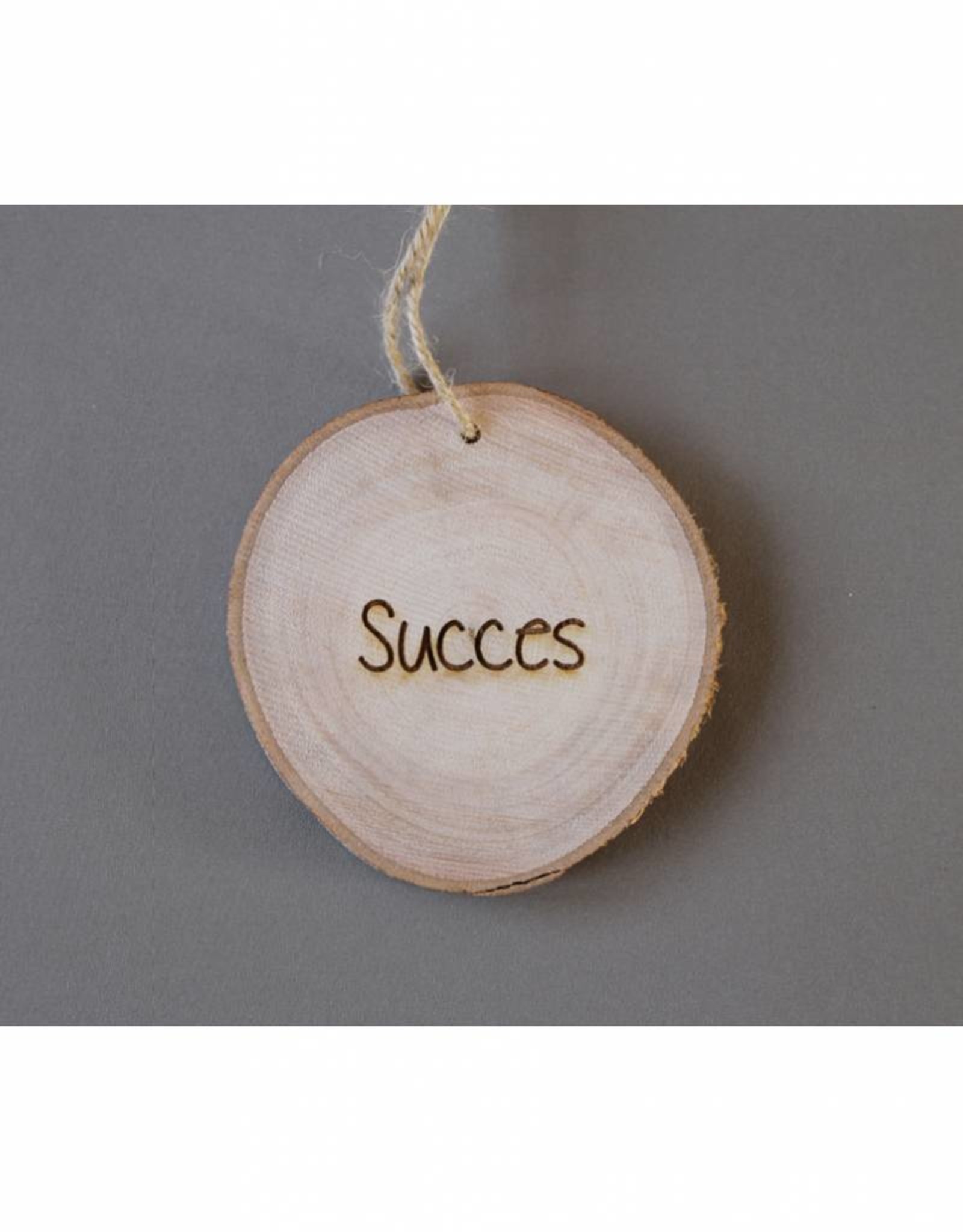 Houten cadeau-label - "Succes"