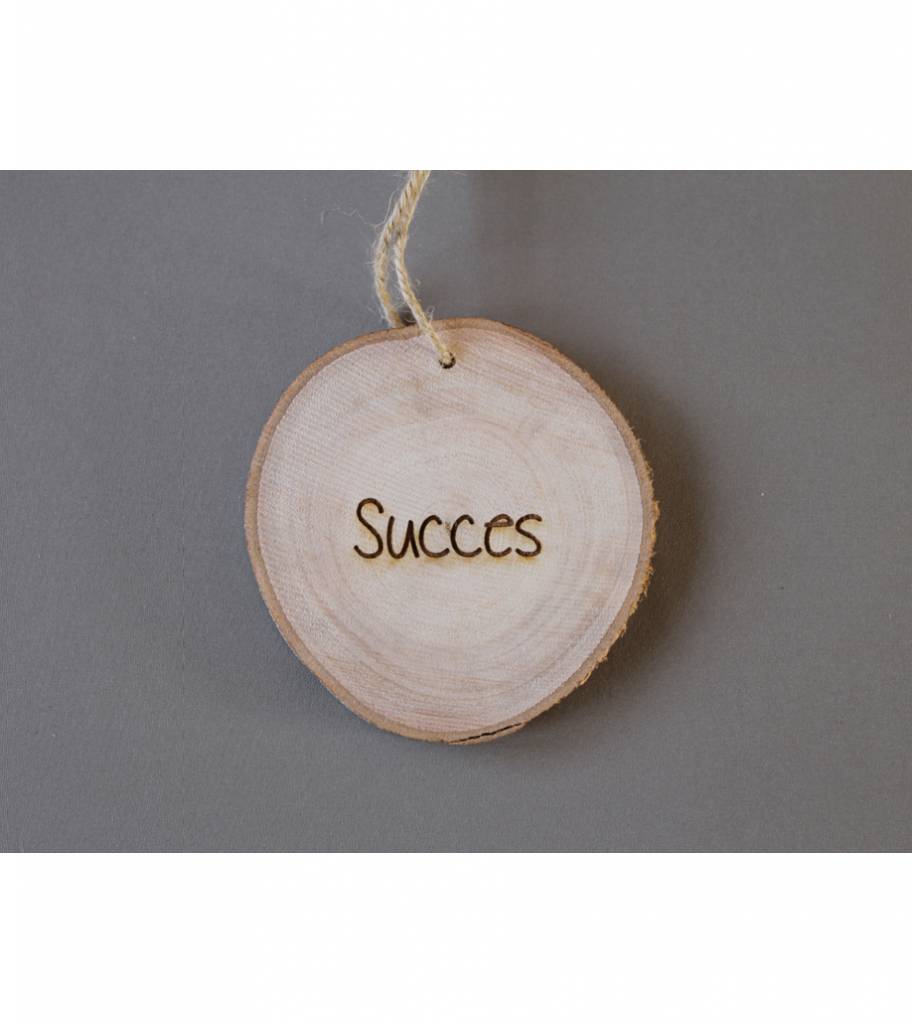 Houten cadeaulabel &quot;Succes&quot; Mijn Rouw