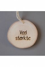 Houten cadeau-label - "Veel sterkte"