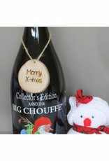 Houten cadeau-label - "Merry X-mas"