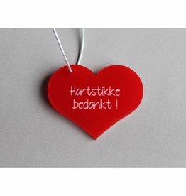 Cadeau-label Hart - "Hartstikke bedankt"