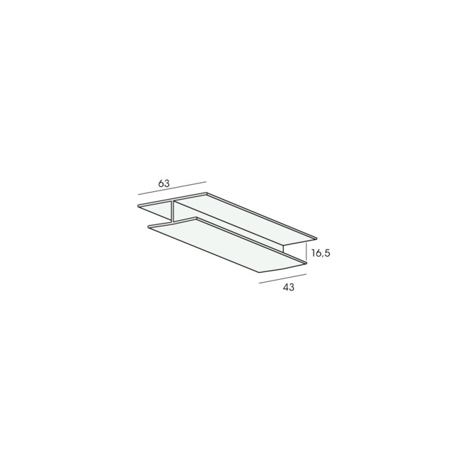 Florence Verbindingsprofiel 16,5mm - Wit (1 x 300 cm)