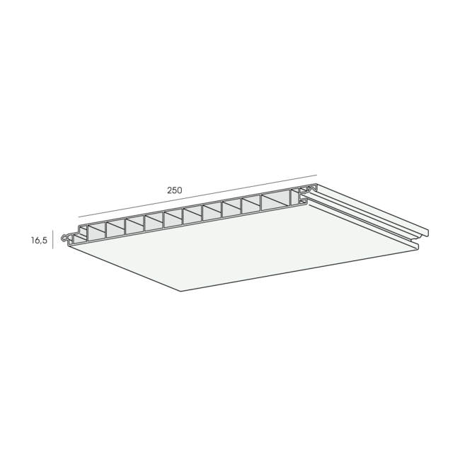 Florence Binnenplafond paneel 250x10 mm - Cremi
