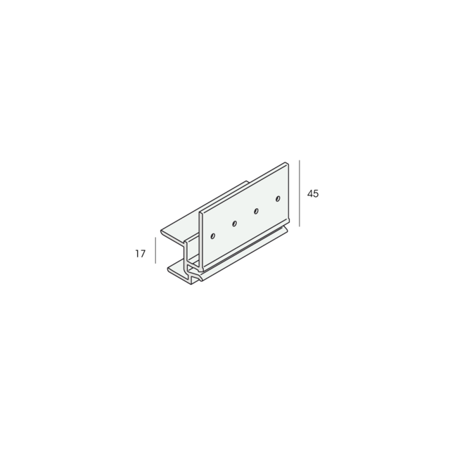 Keralit Montageprofiel 17 mm - Crème (1 x 600 cm)