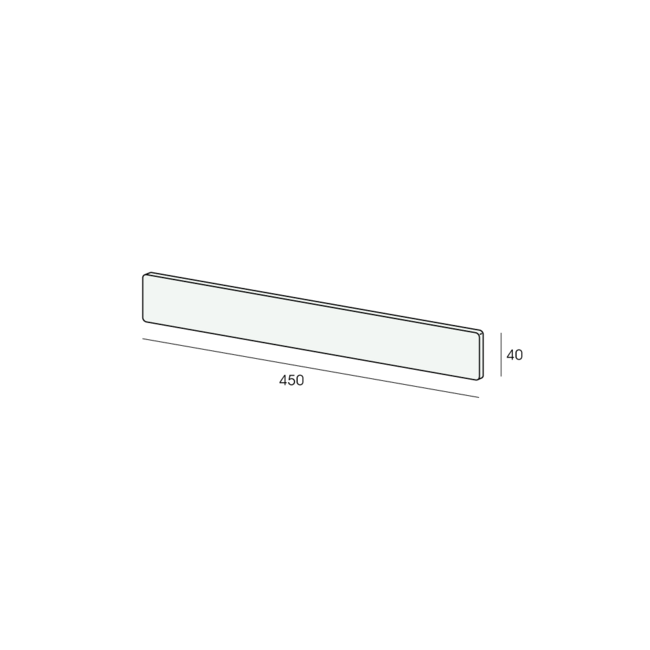 Novaboard Eindkap 400 mm vlak – Wit