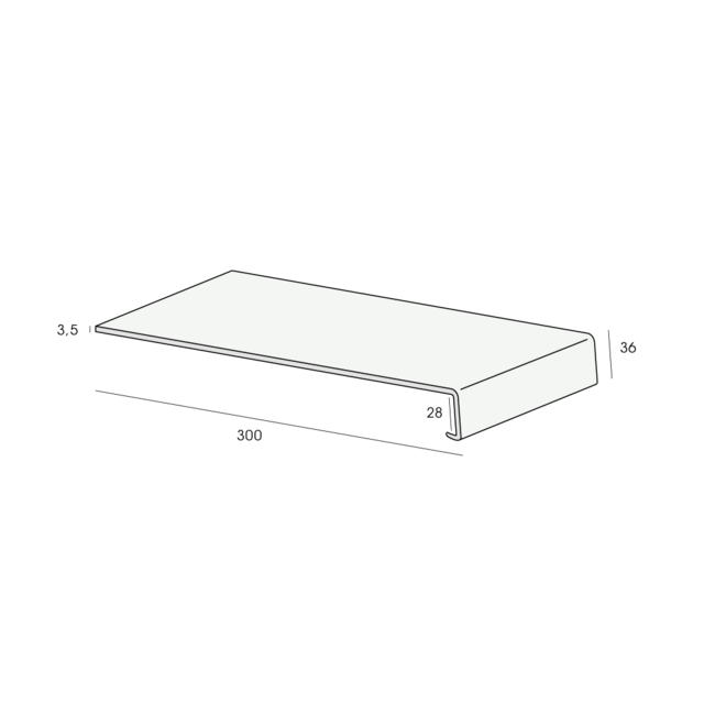 Lignodur Overzetvensterbank 30 cm - Marmer