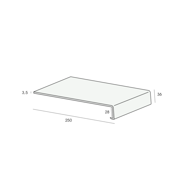 Lignodur Overzetvensterbank 25 cm - Crème