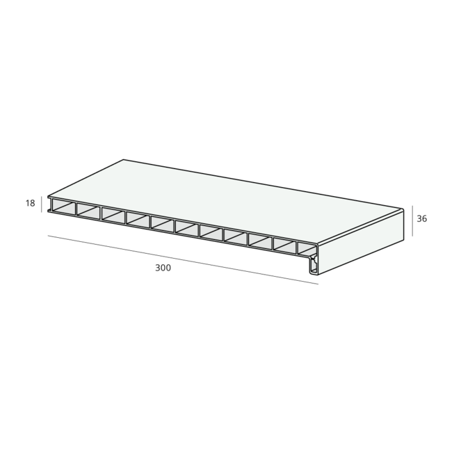 Lignodur Stone Vensterbank 30 cm - Wit