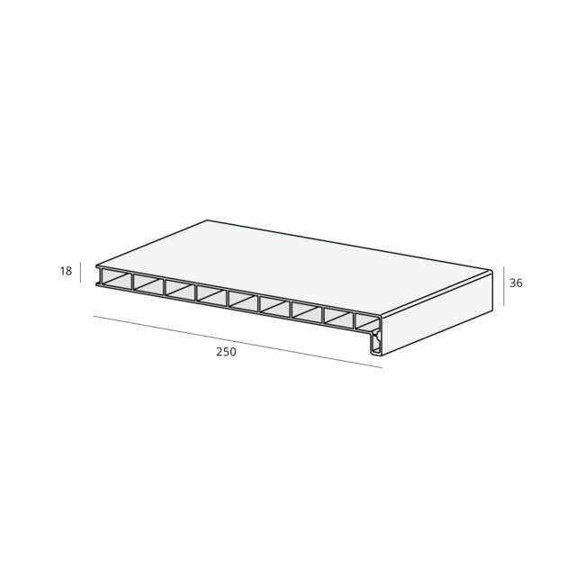 Lignodur Stone Vensterbank 25 cm - Crème
