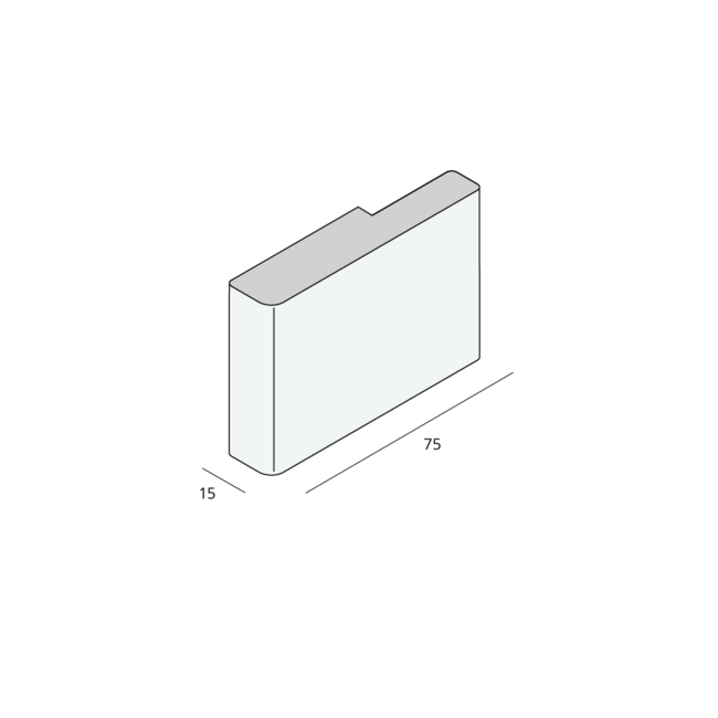 Prodec Plint 75 x 15 mm - Crème