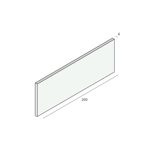 Prodec Dagstuk 200 x 6 mm - Wit
