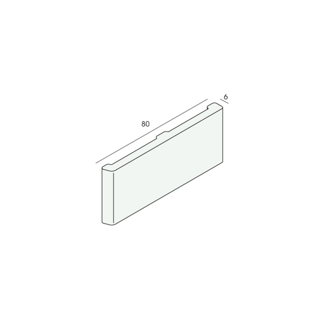 Prodec Plint 80 x 6 mm - Crème