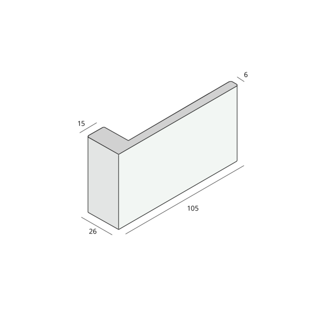 Prodec Hoekpaneel 105 x 26 mm - Wit