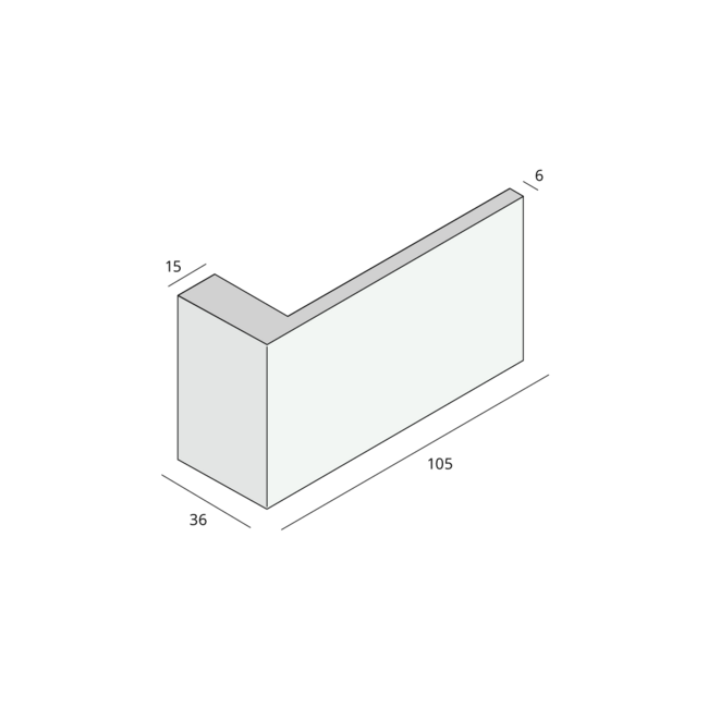 Prodec Hoekpaneel 105 x 36 mm - Wit