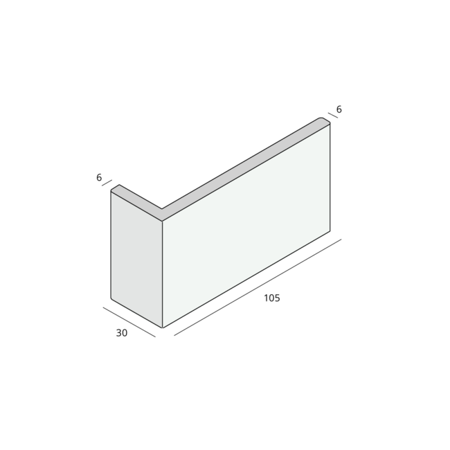 Prodec Hoekpaneel 105 x 30 mm - Wit