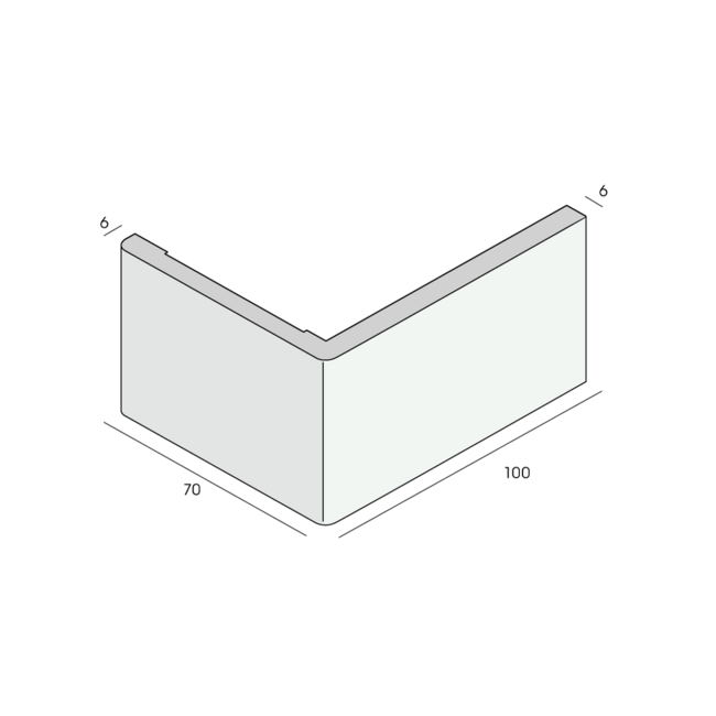 Prodec Hoekpaneel 100 x 70 mm - Crème